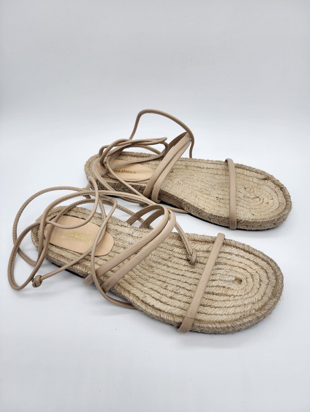ALOHAS Blush Lace-Up Espadrille Sandal
